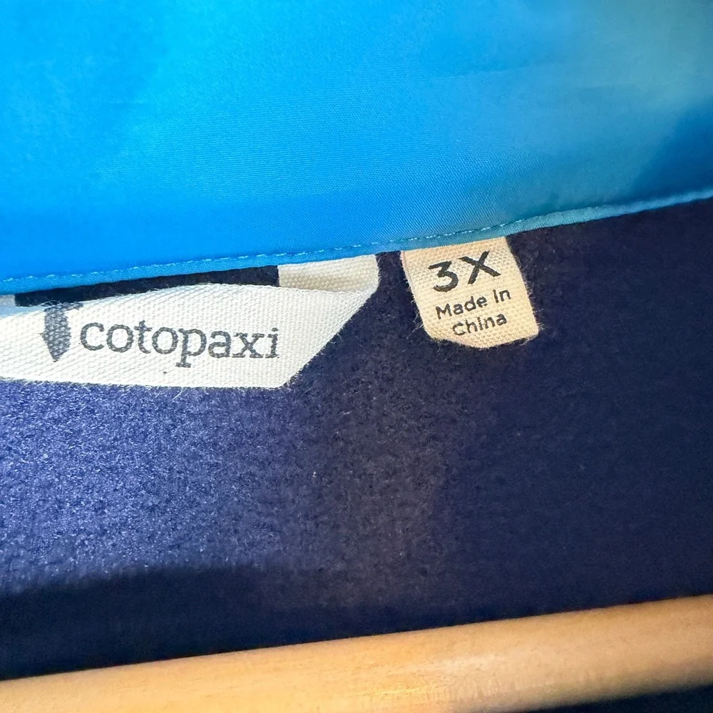 Cotopaxi Men Teca Fleece Full Zip Jacket 3X Blue Retro Stripe Hike Outdoor‎ Gorp